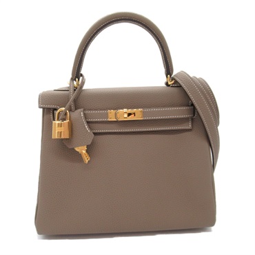 エルメス(HERMES)エルメス ケリー25 エトゥープ 内縫い ハンドバッグ