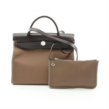 Hermès ベージュ エールバッグ 保存袋付き エルメスHERMES エールバッグMM ベージュ茶 (K-161695) | DC