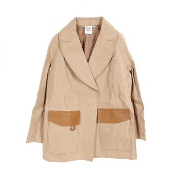 本日中！極美品【HERMES】セリエダブルフェイス ショートコート ベージュ38 エルメス(HERMES)エルメス セリエボタン その他コート 衣料品