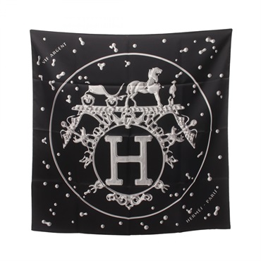 エルメス(HERMES)エルメス カレ90 銀の雫 VIF ARGENT スカーフ 衣料品