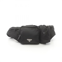 PRADA ボディバッグ Art. 4VA056 ブラック Prada Art.4 VA 056 Vintage Black Red Logo Utility Fanny Waist Bag