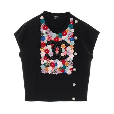 【極美品】CHANEL シャネル　ココマーク　カメリア　マイヨ　Tシャツ　手書き CHANEL - 極美品 CHANEL シャネル 半袖Tシャツ カットソー 刺繍 鳥