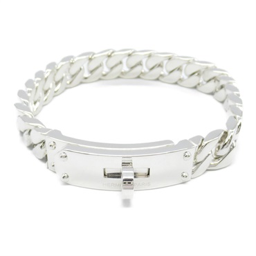 【美品】エルメス　ケリー グルメット チェーン ブレスレット シルバー エルメス ブレスレット ケリーグルメット サイズSH SV925