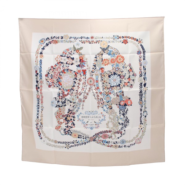 未使用 エルメス カレ90 L'INSTRVCTION DV ROY EN L'EXERCICE 帝王学 バヤデール シルク オレンジ ホワイト スカーフ 1632 HERMES HERMÈS エルメス カレ90 リアトル ビンテージスカーフ HERMES エルメス