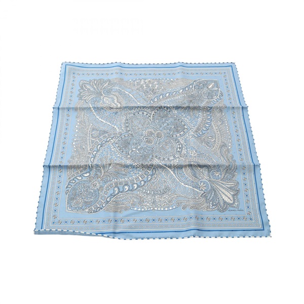 【新品】  HERMES / エルメス | カレ55 / Le Jardin de la Maharani マハラニの庭 シルク スカーフ ストール | ブルー/ホワイト エルメス カレ55 Le Jardin de la Maharani マハラニの庭 スカーフ