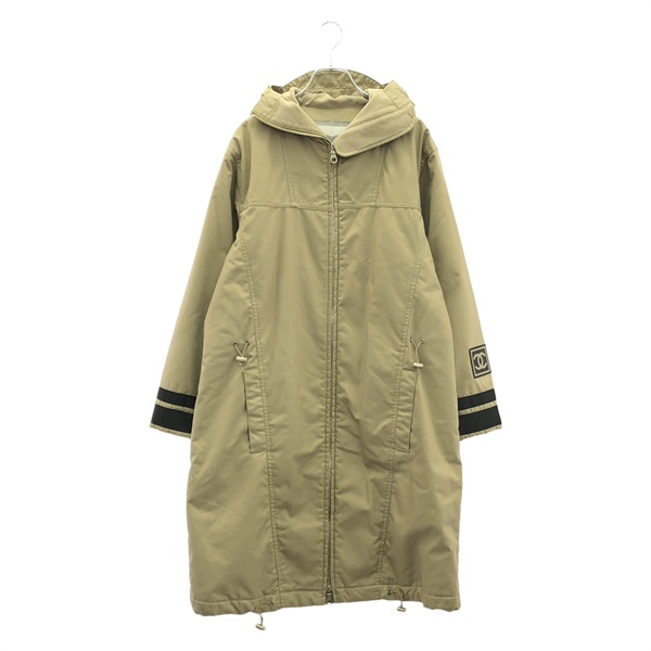 袖ロゴ ロングコート