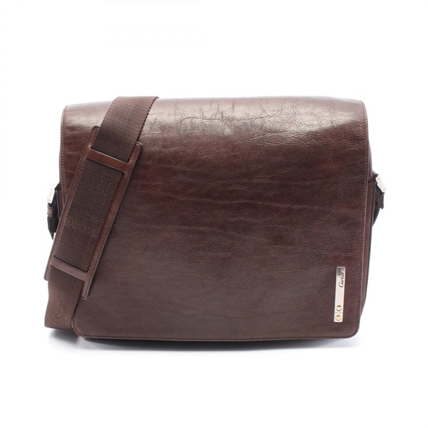 極美品】Cartier カルティエ サントス メッセンジャー ショルダー　レザー カルティエ(CARTIER)カルティエ サントス メッセンジャー ショルダー