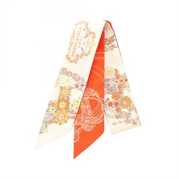 エルメス ツイリー BRIDES DE GALA 式典用馬勒 オレンジ エルメス ツイリー オレンジ BRIDES de GALA 式典用馬勒 スカーフ