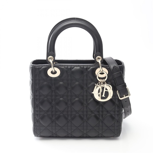 Dior Lady Dior ハンドバッグ ブラック　ミディアム DIOR | Lady Dior バッグ ミディアム カナージュ ラムスキン