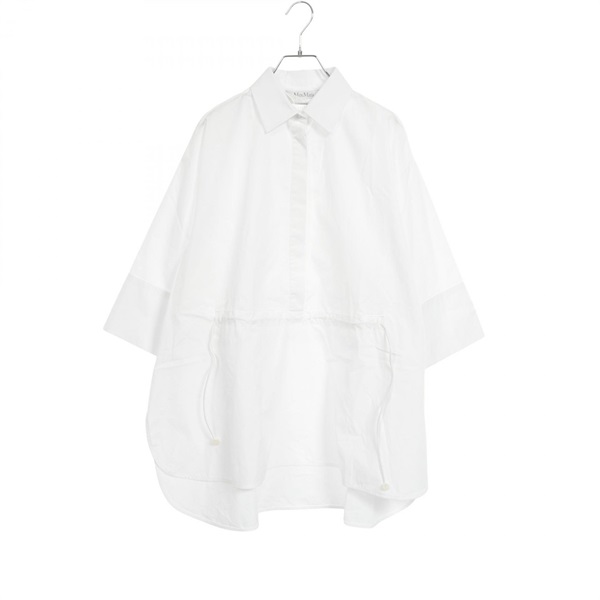 タグ付き新品。MAXMARA シャツ、白　ラッフル　定価23,100円 新品マックスマーラシャツ