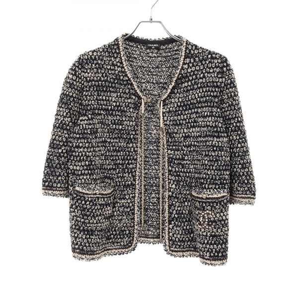 シャネル(CHANEL)シャネル ココマーク チェーン付き ニットジャケット