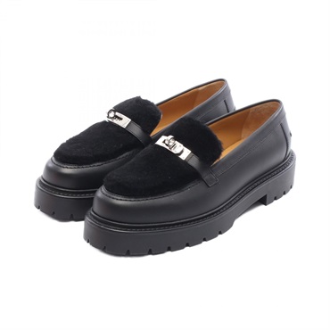 エルメス ケリーバックル モカシン レディース ブラック レザー エルメス ケリーバックル モカシン レディース ブラック レザー