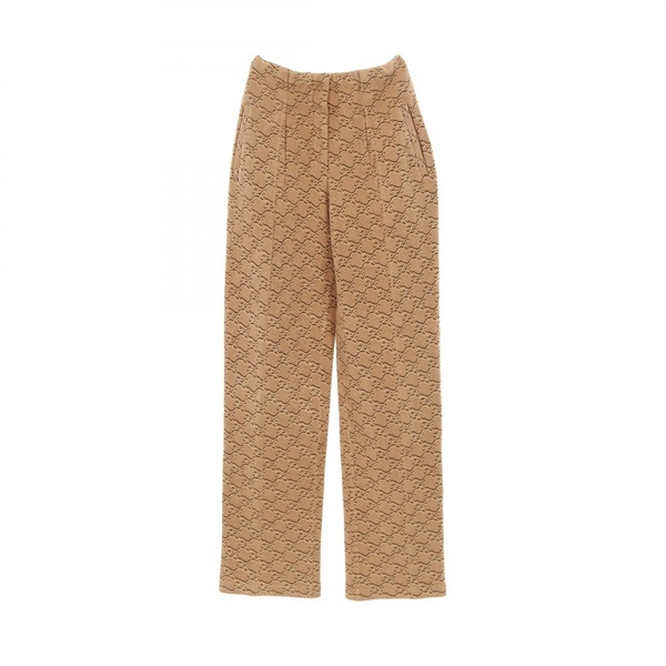 FENDI 脚長ハイウエスト白ニットパンツ FENDI 脚長ハイウエスト白