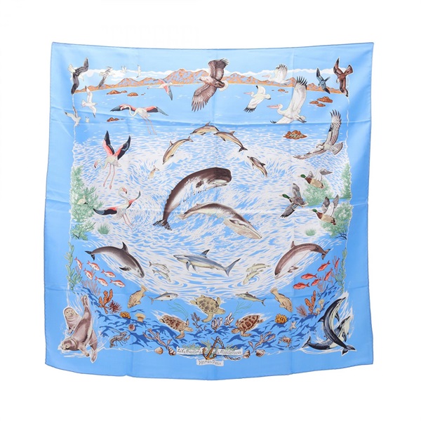 .*.様 エルメス カレ90 LATREVE DE L EAU 水の休戦 イエロ エルメス(HERMES)エルメス カレ90 La Vie Precieuse de la