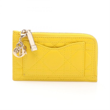 ディオール レザー レディディオール カナージュ コインケース ベージュ Christian Dior クリスチャンディオール レディディオール