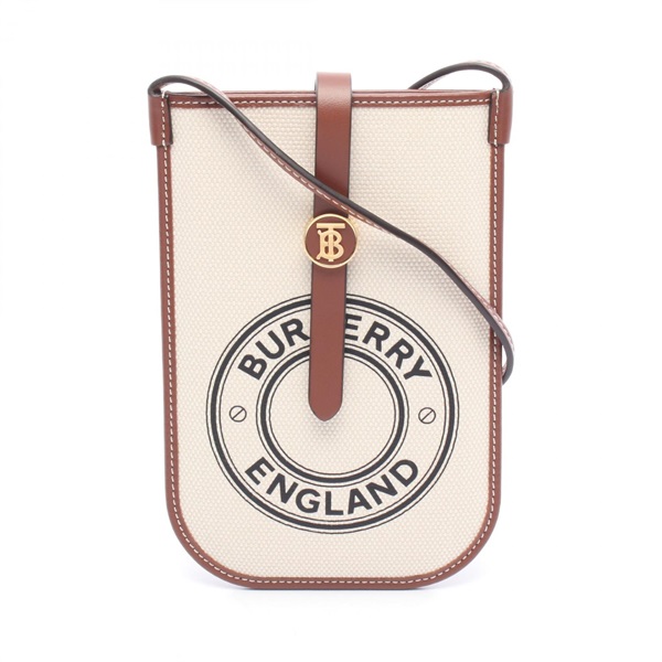BURBERRY - BURBERRY ロゴ グラフィック キャンバス フォンケース アイボリー バーバリー(BURBERRY)バーバリー ロゴグラフィック フォンケース