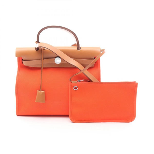 並行輸入Hermèsトートバッグハンドバッグオレンジ30 金具ゴールドチャーム付 並行輸入Hermèsトートバッグハンドバッグオレンジ30 金具