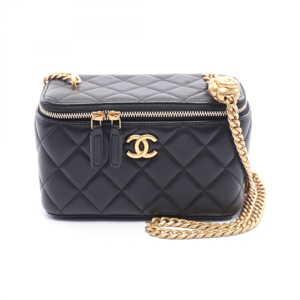 シャネル CHANEL マトラッセ バニティバッグ ショルダーバッグ バッグ カーフ（牛革） レディース ブラック系 【中古】 CHANEL - シャネル CHANEL マトラッセ バニティバッグ ショルダー