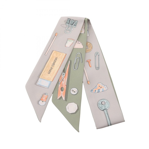 エルメス ツイリー ボルデュックリボン シルク ツイリー ABランクの