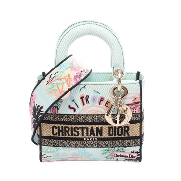 Christian Dior - クリスチャンディオール Christian Dior ネックストラップ ミニポーチ キャンバス/レザー レッド×ブラック×ホワイト レディース 送料無料【中古】 g3931g クリスチャンディオール Christian Dior ネックストラップ