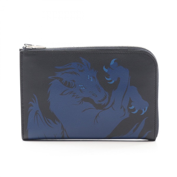 エルメス リミックス デュオ シメール ドラゴン  L型ファスナー長財布 財布 メンズ