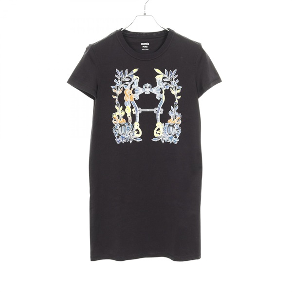 HERMES エルメス　Tシャツワンピース　カルトゥッシュ　36サイズ エルメス(HERMES)エルメス カルトゥーシュ Tシャツ ワンピース