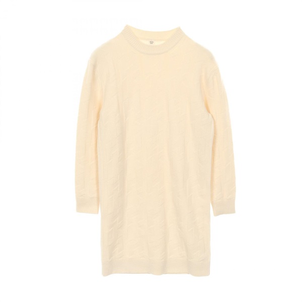 【HERMES】エルメス コットンニット ワンピース チュニック オフホワイト系 エルメス(HERMES)エルメス Hロゴ ワンピース 衣料品 トップス