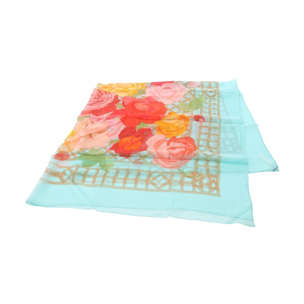 エルメス ショールカレ140 モスリン ROSERAIE スカーフ 衣料品 レディース