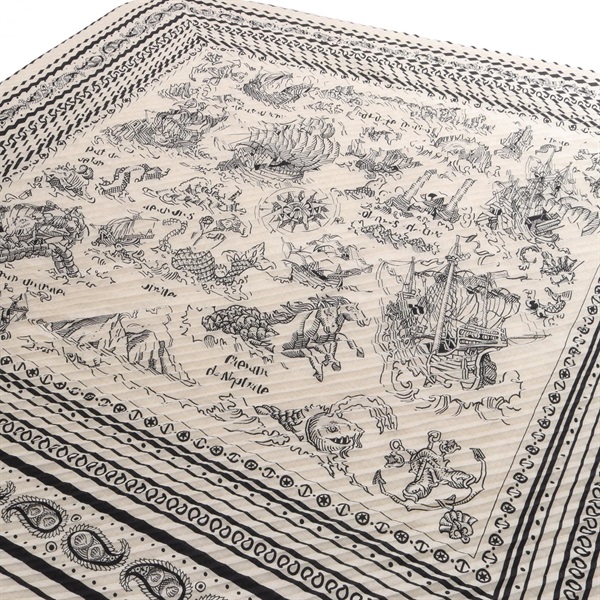 エルメス カレジェアン プリーツ Tatouages Marins Bandana スカーフ 衣料品 レディース