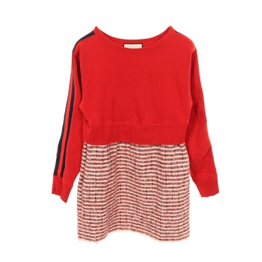 グッチ シェリーライン フレンチテリー スウェット ツイード切替 ワンピース 衣料品 トップス レディース