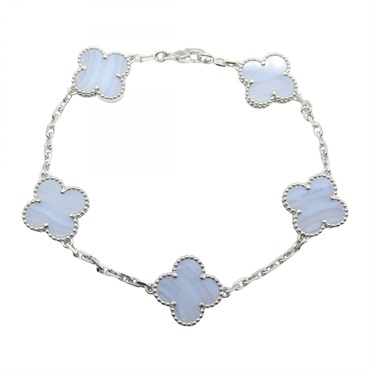 ヴァンクリーフ＆アーペル ヴィンテージアルハンブラ 5モチーフ カルセドニー ブレス ブレスレット アクセサリー レディース VCARD34700