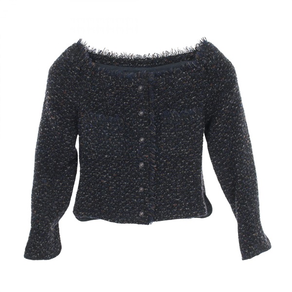 シャネル ツイード ノーカラージャケット 衣料品 アウター レディース P19972V11631