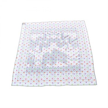 エルメス カレ60 SANGLES EN ZIGZAG BANBANA レインボードット スカーフ 衣料品 レディース