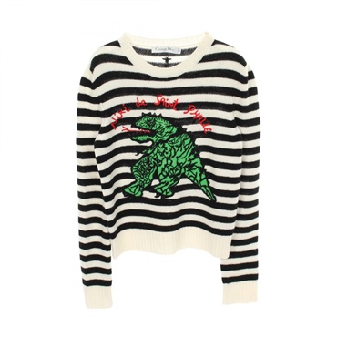 クリスチャンディオール Christian Dior × Niki de Saint Phalle DIOR MARINIÈRE ドラゴン ニット 衣料品 トップス レディース 414S57RM174