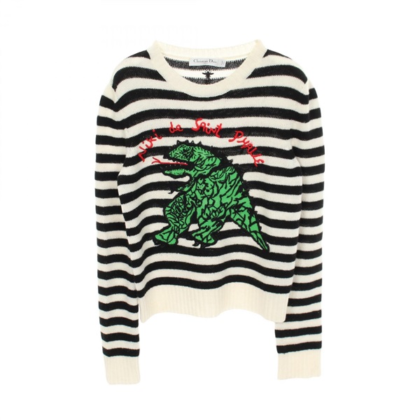 クリスチャンディオール Christian Dior × Niki de Saint Phalle DIOR MARINIÈRE ドラゴン ニット 衣料品 トップス レディース 414S57RM174