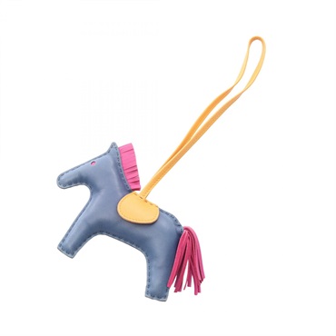 エルメス ロデオMM ブルードマルト ローズパープル ジョーヌドール チャーム アクセサリー レディース