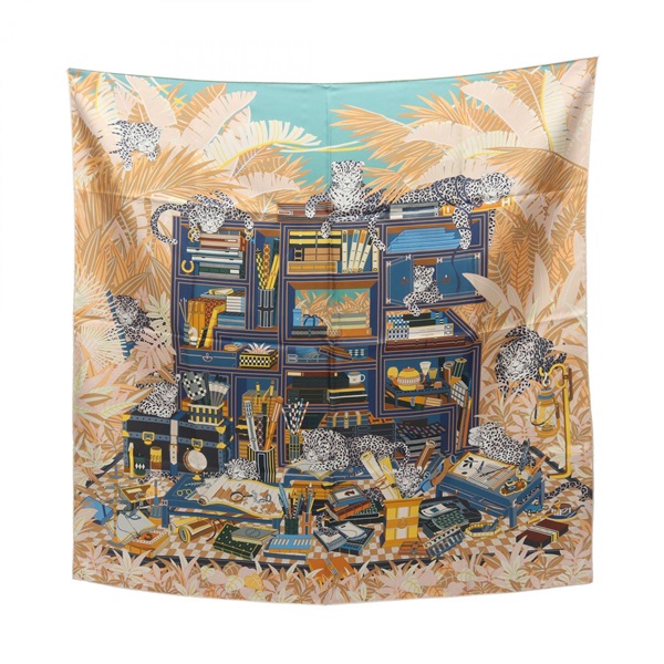 エルメス(HERMES)エルメス カレ90 ダブルフェイス Les Douze Leopards