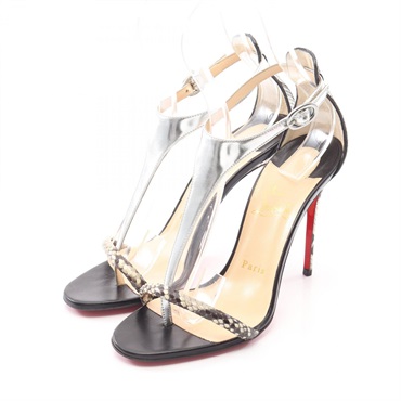 クリスチャンルブタン パイソン型押し ミュール 靴 レディース