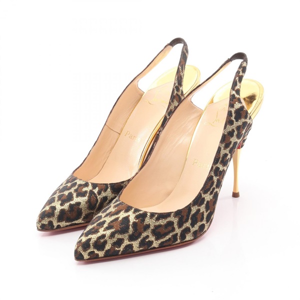 クリスチャンルブタン レオパード スリングバック パンプス 靴 レディース