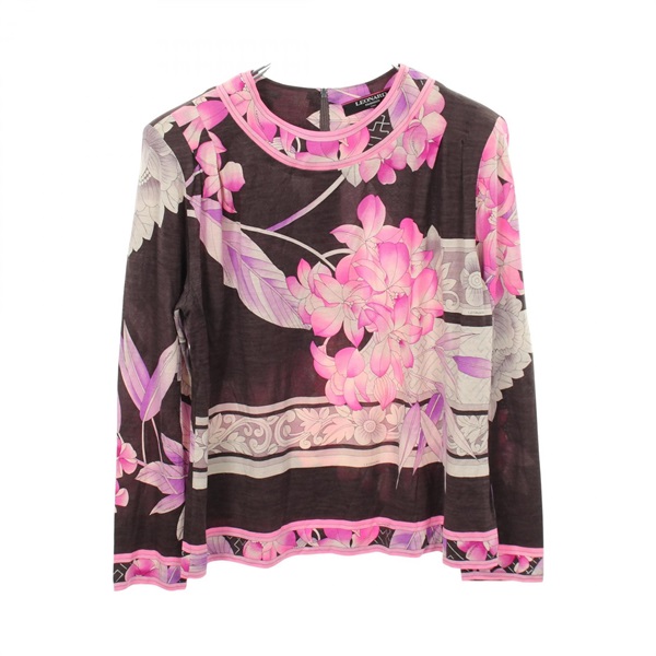 レオナールファッション 花柄 長袖 カットソー 衣料品 トップス レディース