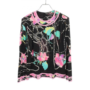 レオナールファッション 花柄 長袖 カットソー 衣料品 トップス レディース