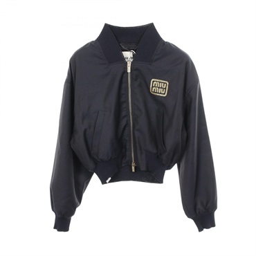 ミュウ ミュウ ロゴ刺繍 クロップド ブルゾン 衣料品 アウター レディース ML936