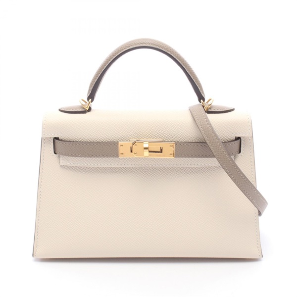 エルメス(HERMES)エルメス ミニケリー2 クレ グリアスファルト 外縫い