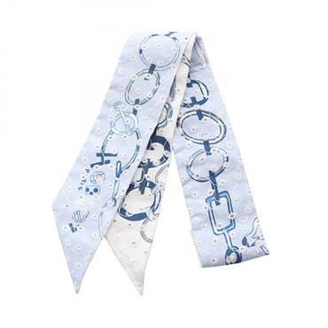 エルメス ツイリー DO RE BOUCLES Broderie Anglaise リボン スカーフ 衣料品 レディース