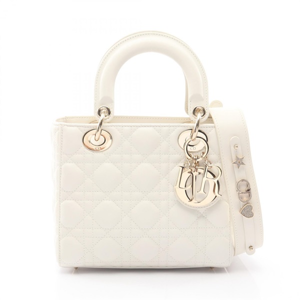 クリスチャンディオール LADY DIOR MY ABCDIOR レディディオール スモール カナージュ 2WAY ハンドバッグ バッグ レディース