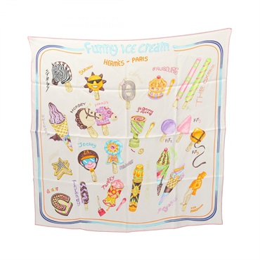 エルメス カレ70 Funny Ice Cream スカーフ 衣料品 レディース