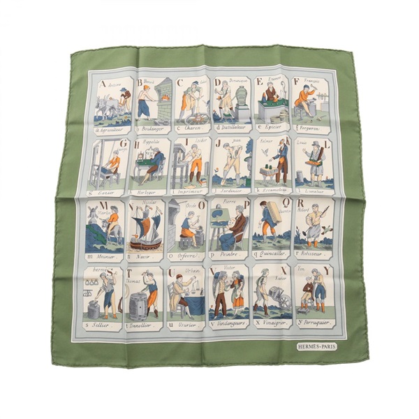 エルメス プチカレ カレ45 L'ALPHABET DES METIERS スカーフ 衣料品 レディース