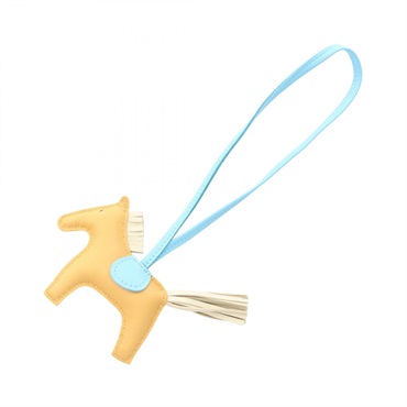 エルメス ロデオPM パイユ セレステ クレ チャーム アクセサリー レディース