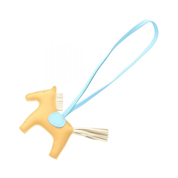 エルメス ロデオPM パイユ セレステ クレ チャーム アクセサリー レディース