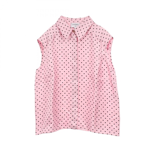 シャネル(CHANEL)シャネル ココマーク ドット ノースリーブ ブラウス